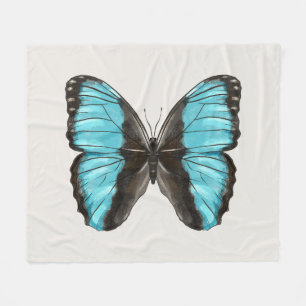 Couverture Polaire Papillon bleu Insect Art Amour de la nature