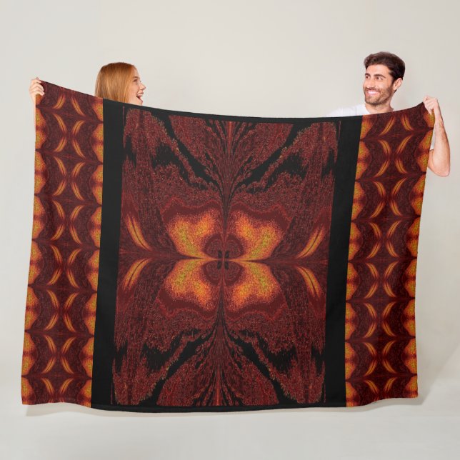 Couverture Polaire Papillon Brown doré (En situation)