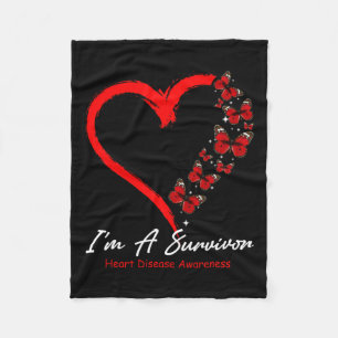 Couverture Polaire Papillon Coeur Je suis un survivant Maladie cardia