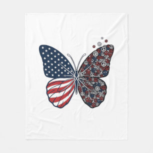Couverture Polaire Papillon patriotique vintage de la paix Vector Art