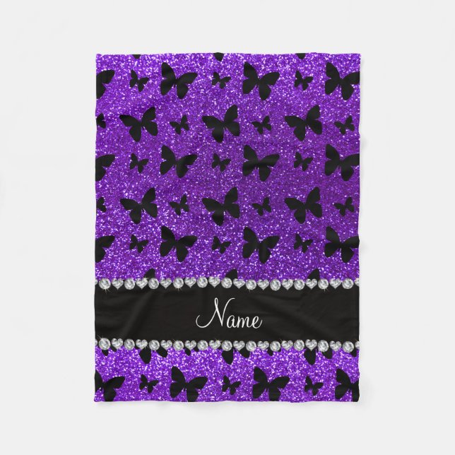 Couverture Polaire Papillon pourpre personnalisé de parties (Devant)