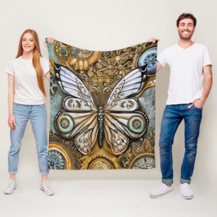 Couverture Polaire Papillon vapeur