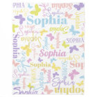 Papillons arc-en-ciel muet nom personnalisé Sophia