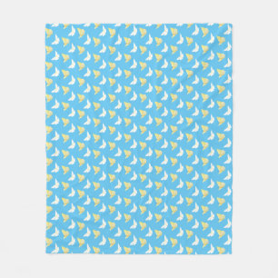 Couverture Polaire Papillons blancs et jaunes clairs Flying Blue