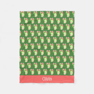 Couverture Polaire Papillons rose et vert Personnalisé