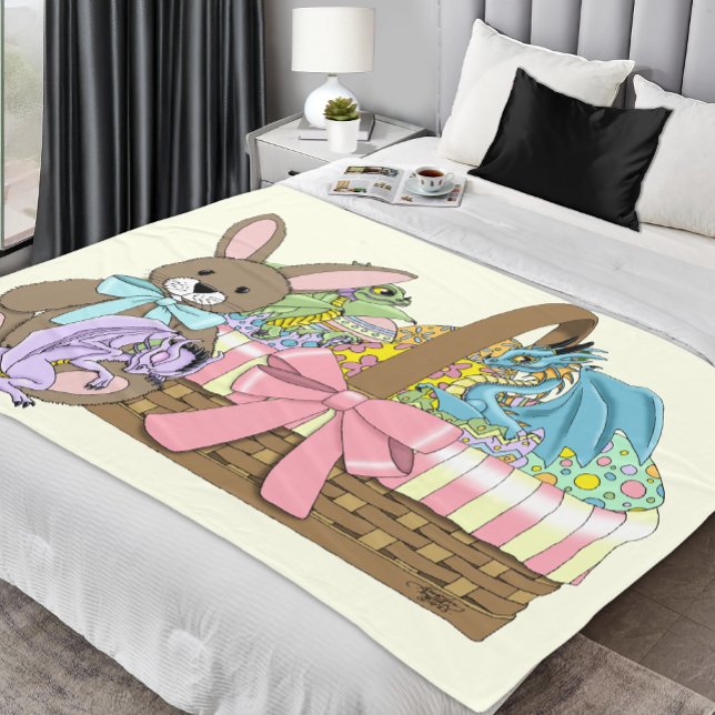 Couverture Polaire Pâques Panier Dragons Oeufs (Créateur téléchargé)