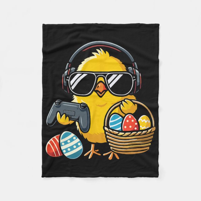 Couverture Polaire Pâques Rétro Poulet Jeux Drôle de Pâques  (Devant)
