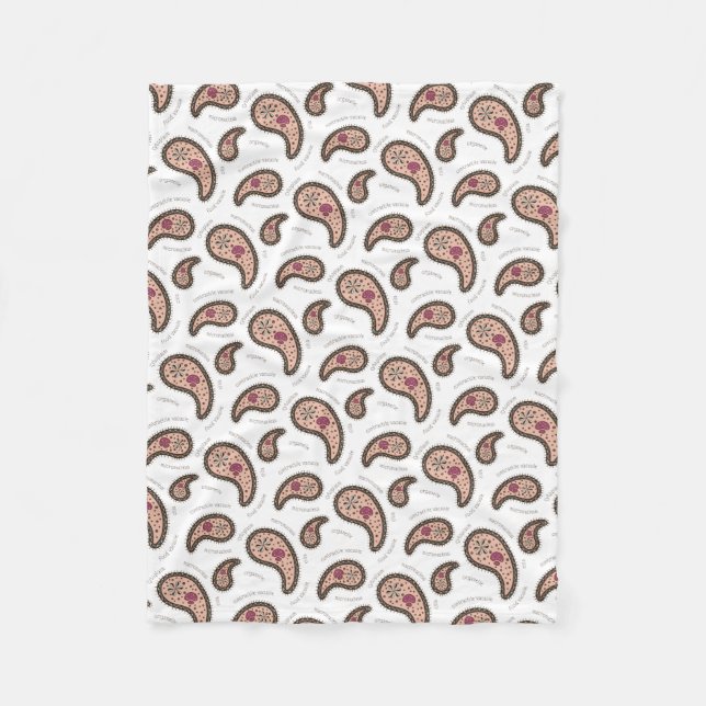 Couverture Polaire Paramecia Paisley Biology Science White (Devant)