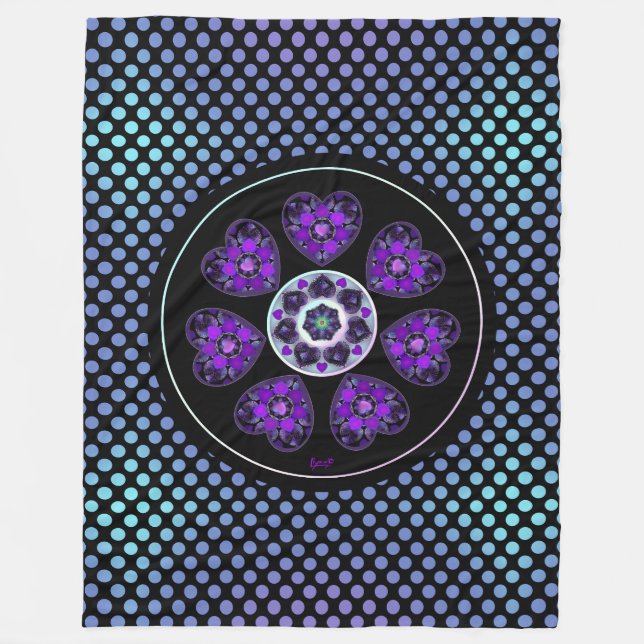 Couverture Polaire Parapluie violet & coeurs .7 (Devant)