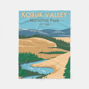 Couverture Polaire Parc national de la vallée de Kobuk Vintage Alaska