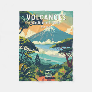 Couverture Polaire Parc national des Volcans Rwanda Travel Art Vintag