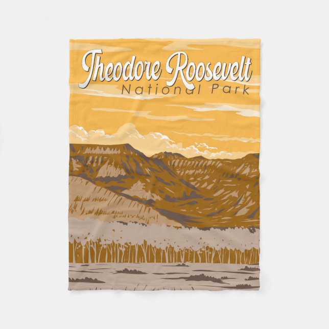 Couverture Polaire Parc national Theodore Roosevelt Illustration Art (Devant)