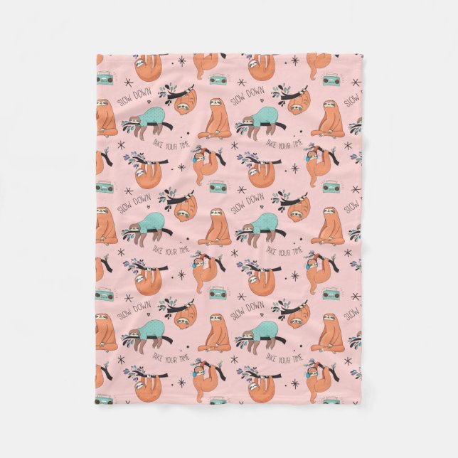 Couverture Polaire Paresse mignonne (Devant)