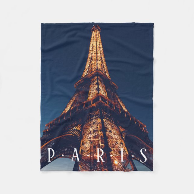 Couverture Polaire Paris, La Tour Eiffel En Nuit (Devant)