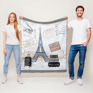 Couverture Polaire Paris Travel Collage