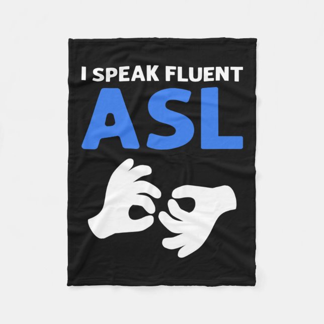 Couverture Polaire Parle Fluent Asl. Langue des signes main de l'Asl  (Devant)