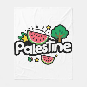 Couverture Polaire Parole palestinienne mignonne entourée de pastèque