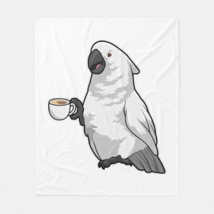 Couverture Polaire Parrot with Cup of Coffee