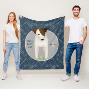 Couverture Polaire Parson Russell Terrier dogdad bleu foncé gris