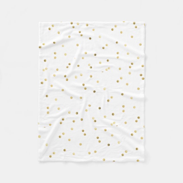 Couverture Polaire Parties scintillant d'or Confetti Dot Polka polair (Devant)
