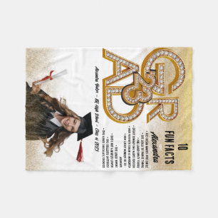 Couverture Polaire Parties scintillant d'or Fun Facts Photo 2023 Grad