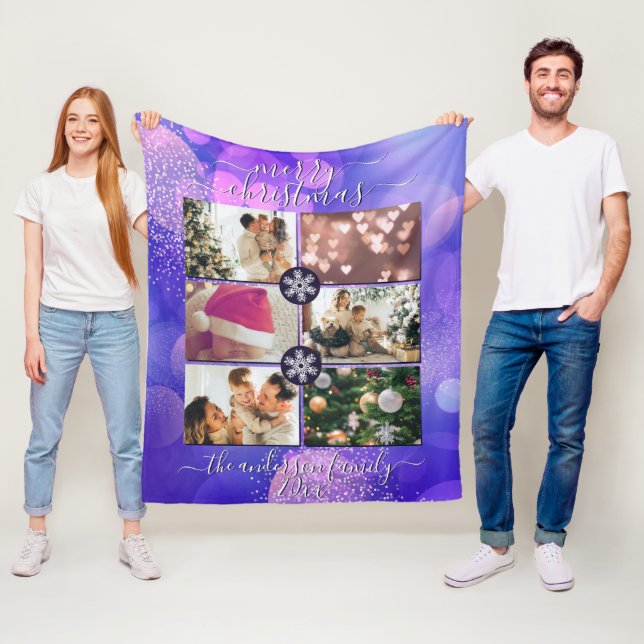Couverture Polaire Parties scintillant d'or rose violet moderne Joyeu (En situation)