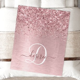 Couverture Polaire Parties scintillant en métal brossé rose pâle Nom