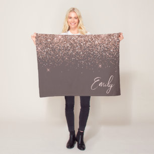 Couverture Polaire Parties scintillant en or rose rose pâle en terre