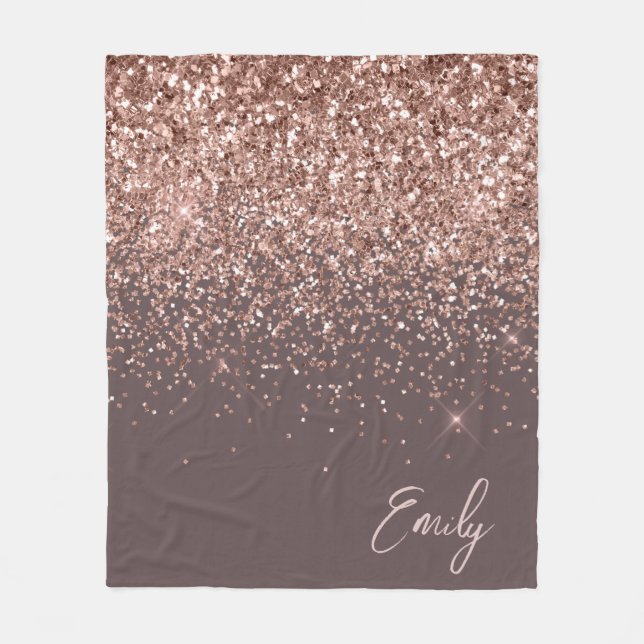 Couverture Polaire Parties scintillant en or rose rose pâle en terre  (Devant)