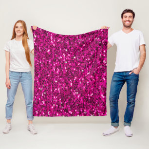 Couverture Polaire Parties scintillant étincelante rose chaud