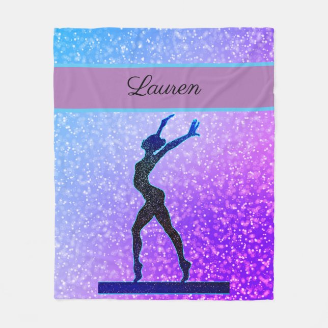 Couverture Polaire Parties scintillant Gymnastique poutre bleu et vio (Devant)