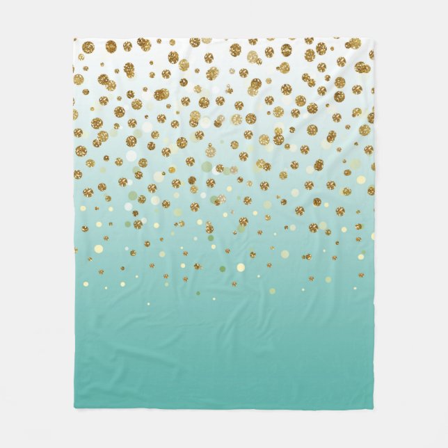Couverture Polaire Parties scintillant moderne en or de fille confett (Devant)