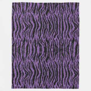 Couverture Polaire Parties scintillant noire violet Zebra Imprimer