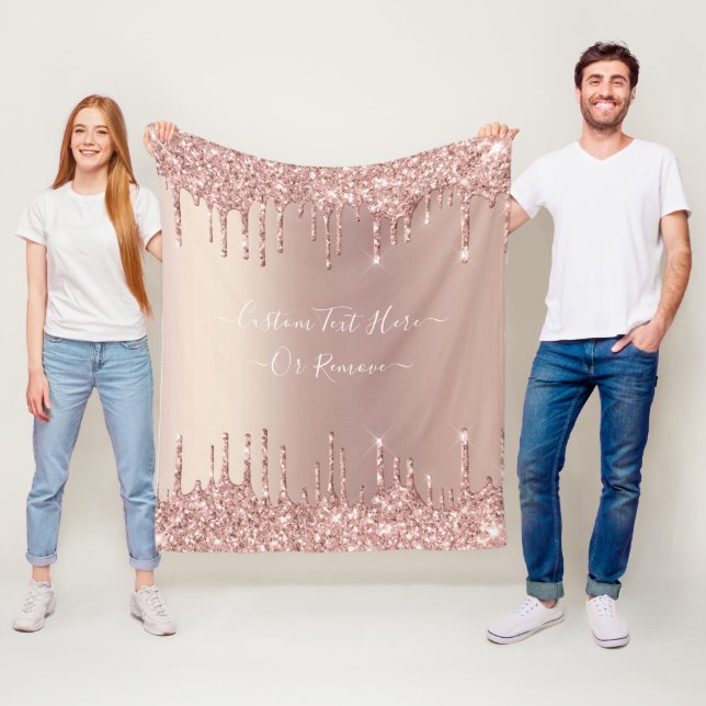 Couverture Polaire Parties scintillant or rose Blanche polaire avec t (En situation)