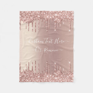 Couverture Polaire Parties scintillant rose Gold Blush Éclats Texte p