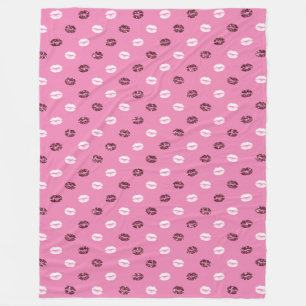 Couverture Polaire Parties scintillant rouge rose Blanc Baisers Lièvr