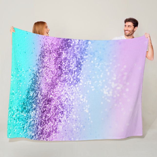 Couverture Polaire Parties scintillant Unicorne Filles #14 #déco bril (En situation)