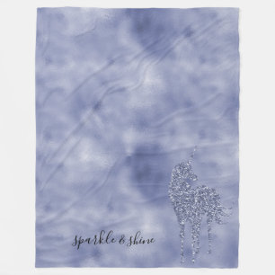 Couverture Polaire Parties scintillant Unicorne violette personnalisé