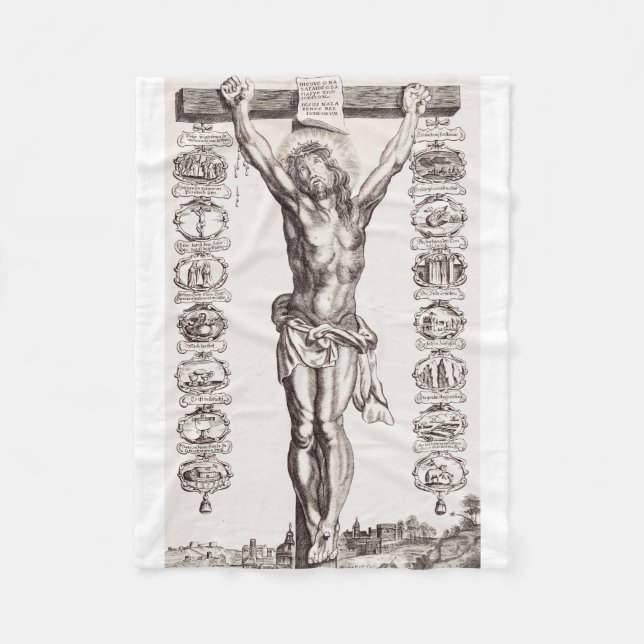 Couverture Polaire Passion de Jésus crucifixion du Christ (Devant)