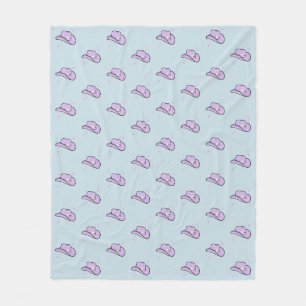 Couverture Polaire Pastel Blue Lilac Cowgirl Rodeo Motif
