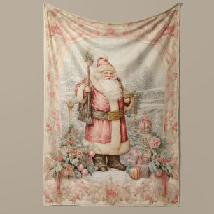 Couverture Polaire Pastel Christmas Retro Santa Claus Home Decor