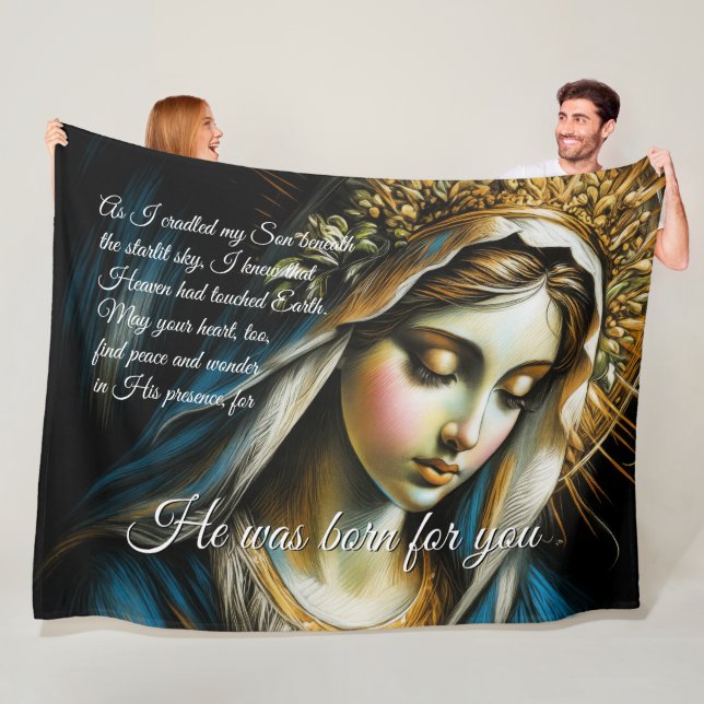 Couverture Polaire Pastel Drawing Blessed Virgin Mother Message (En situation)