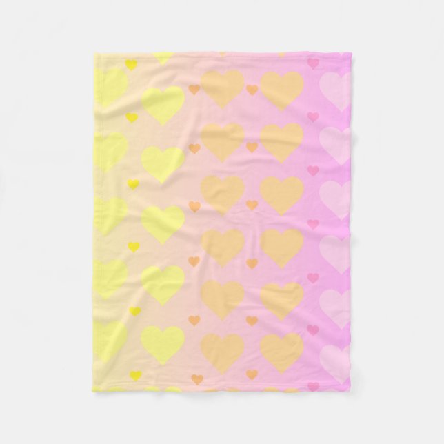 Couverture Polaire pastel gradient heart blanket (Devant)