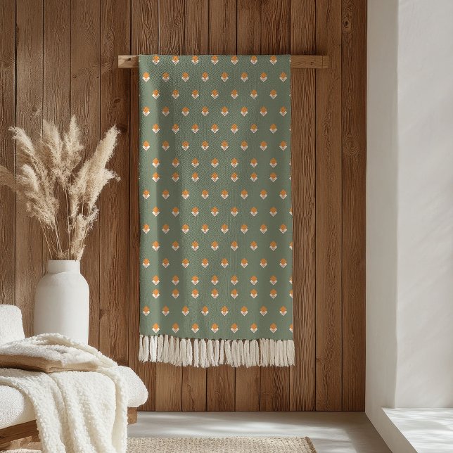Couverture Polaire Pastel Green Blanket Groovy 70s Floral Accent (Pastel Green Blanket Groovy 70s Floral Accent)
