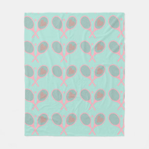 Couverture Polaire Pastel Heart Tennis Lecteur Racquettes Ball Design
