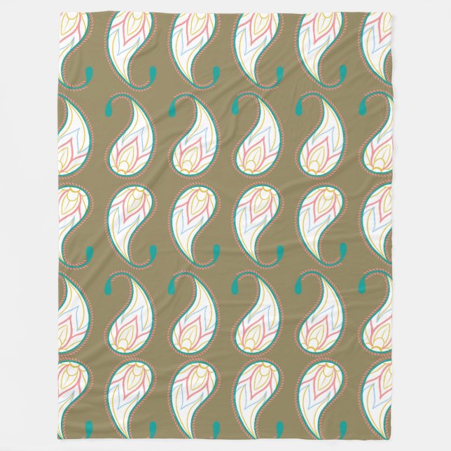 Couverture Polaire Pastel Paisley (Devant)