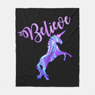 Couverture Polaire Pastel Rainbow Believe Unicorn