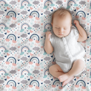 Couverture Polaire Pastel Rainbow Blanket Boho Cadeau pour le nouvel