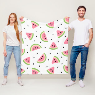 Couverture Polaire Pastèque rose, Graines de pastèque, Motif d'été