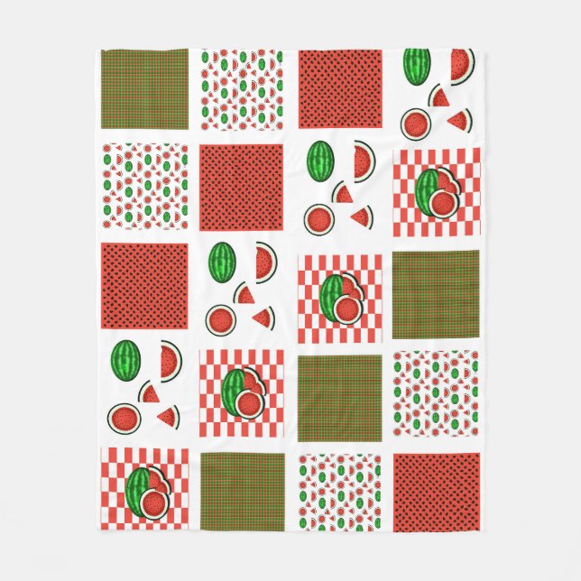 Couverture Polaire Patchwork de pastèque (Devant)